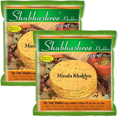 Shubhashree Whole Wheat Masala Khakhra (200g x Pack of 2) | Made in Sunflower Oil(2 x 200 g)