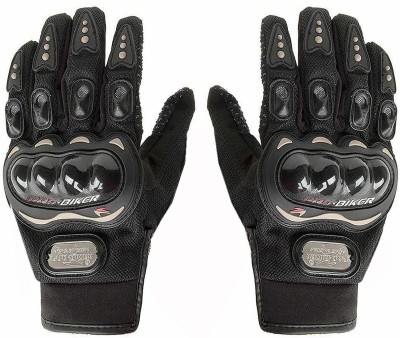 Qiisx Pro Biker Gloves Riding Gloves Driving Gloves(Black)