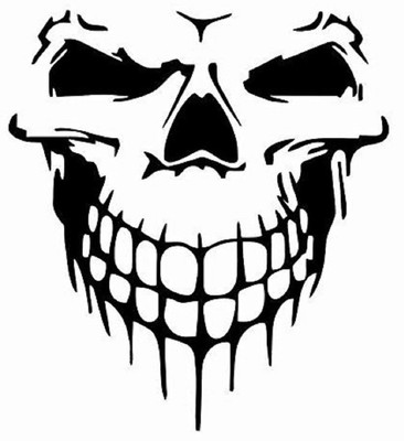 LYOMAN 59 cm skullwall-blk Self Adhesive Sticker(Pack of 1)