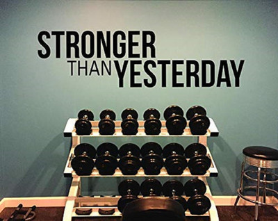 LYOMAN 59 cm strongerthenyesterday-blk Self Adhesive Sticker(Pack of 1)