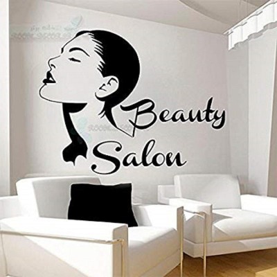 LYOMAN 59 cm beautysalon-blk Self Adhesive Sticker(Pack of 1)