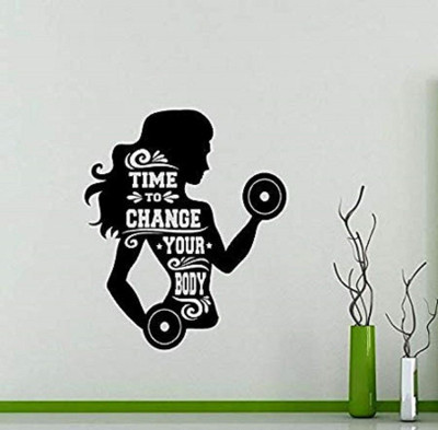 LYOMAN 59 cm timechange-blk Self Adhesive Sticker(Pack of 1)