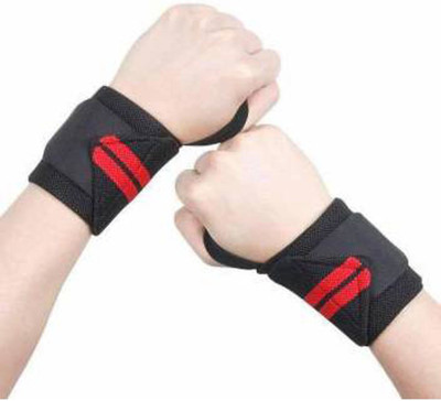 Rzlecort Pack Of 10 Pair Wrist Support(Red, Black)