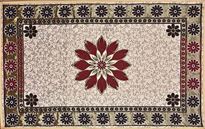Shivkirpa Geometric 4 Seater Table Cover(Brown, Cotton)