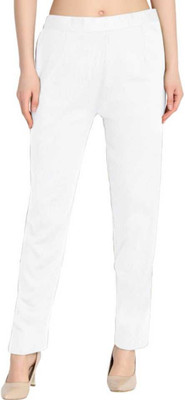 parisidh Regular Fit Women White Trousers