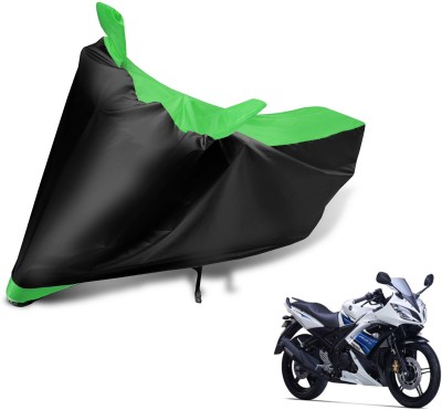 Auto Hub Two Wheeler Cover for Yamaha(YZF R15 S, Black, Green)