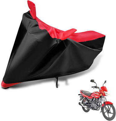 Auto Hub Two Wheeler Cover for Bajaj(Platina 100 DTS-i, Black, Red)