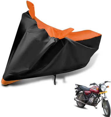 Auto Hub Two Wheeler Cover for Bajaj(Boxer AT, Black, Orange)