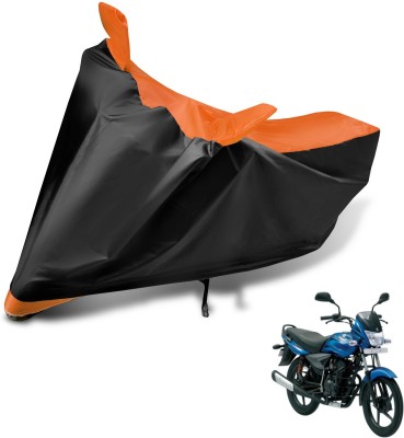 Auto Hub Two Wheeler Cover for Bajaj(Platina 125, Black, Orange)