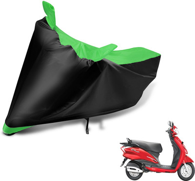 MOCKHE Two Wheeler Cover for Hero(Moto Corp Duet, Black, Green)