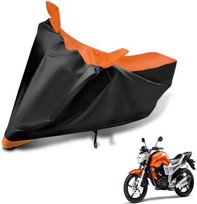 Auto Hub Two Wheeler Cover for Yamaha(FZ16, Black, Orange)