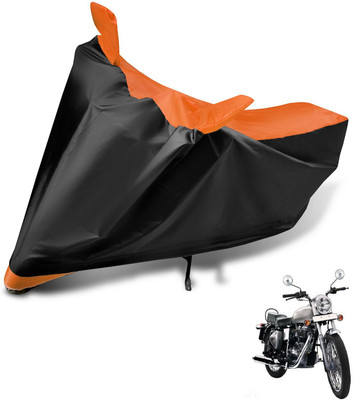 Auto Hub Two Wheeler Cover for Royal Enfield(Bullet 350, Black, Orange)