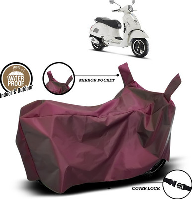 SEBONGO Waterproof Two Wheeler Cover for Vespa(Vespa, Maroon)
