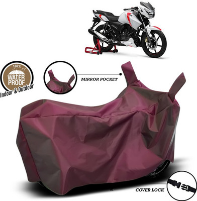 ANTHUB Waterproof Two Wheeler Cover for TVS(Apache RTR 160 4V, Maroon)