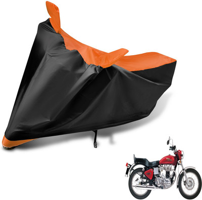 Auto Hub Two Wheeler Cover for Royal Enfield(Electra 4S, Black, Orange)
