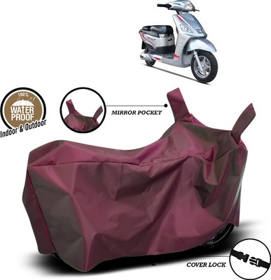 ANTHUB Waterproof Two Wheeler Cover for Hero(Electric NYX, Maroon)