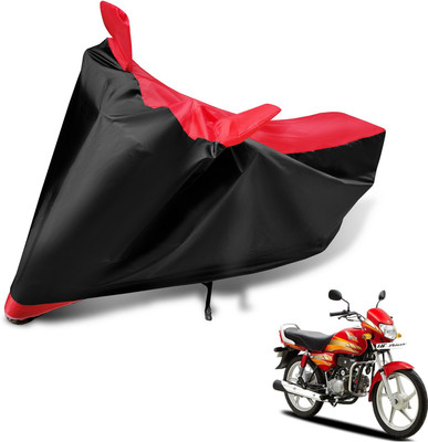 Auto Hub Two Wheeler Cover for Hero(HF Deluxe, Black, Red)