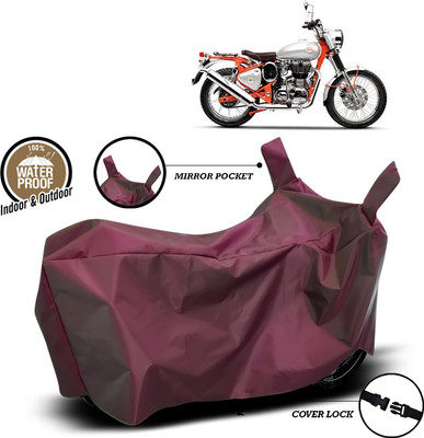 SEBONGO Waterproof Two Wheeler Cover for Royal Enfield(Bullet Trials 350, Maroon)
