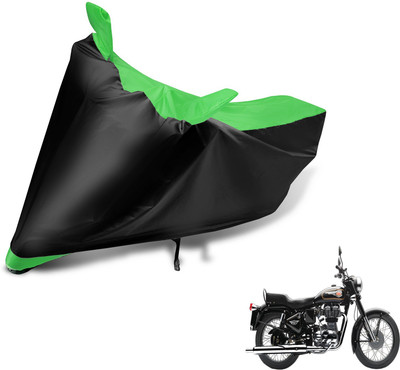 MOCKHE Two Wheeler Cover for Royal Enfield(Bullet 350, Black, Green)