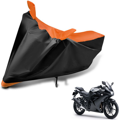 Auto Hub Two Wheeler Cover for Kawasaki(Ninja 250, Black, Orange)