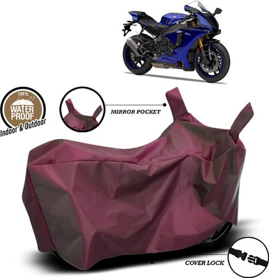 ANTHUB Waterproof Two Wheeler Cover for Yamaha(YZF R1, Maroon)