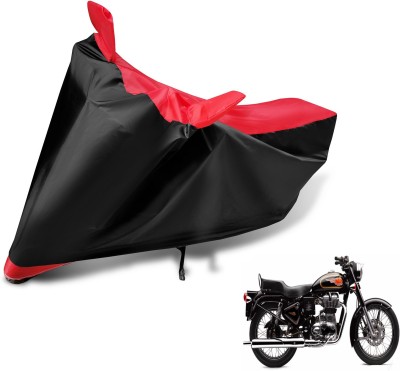 Auto Hub Two Wheeler Cover for Royal Enfield(500, Black, Red)