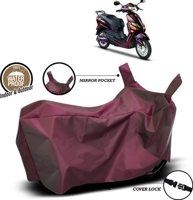 SEBONGO Waterproof Two Wheeler Cover for Hero(Electric Optima Plus, Maroon)
