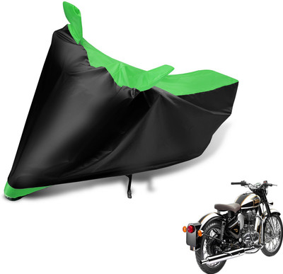 MOCKHE Two Wheeler Cover for Royal Enfield(Classic Chrome, Black, Green)