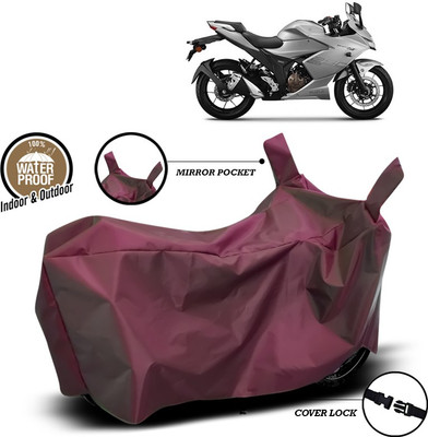 ANTHUB Waterproof Two Wheeler Cover for Suzuki(Gixxer SF, Maroon)
