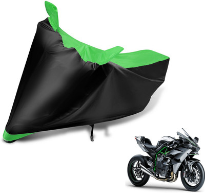 Auto Hub Two Wheeler Cover for Kawasaki(Ninja 1000, Black, Green)