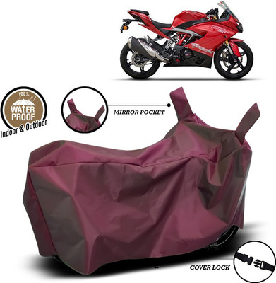 SEBONGO Waterproof Two Wheeler Cover for TVS(Apache RR 310, Maroon)