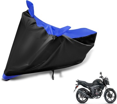 MOCKHE Two Wheeler Cover for Honda(CB Trigger, Black, Blue)