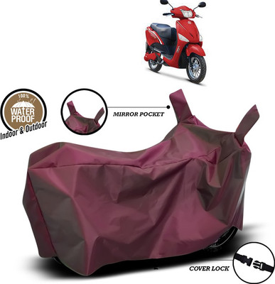 SEBONGO Waterproof Two Wheeler Cover for Hero(Electric Optima, Maroon)