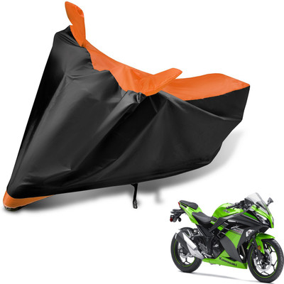 Auto Hub Two Wheeler Cover for Kawasaki(Ninja, Black, Orange)