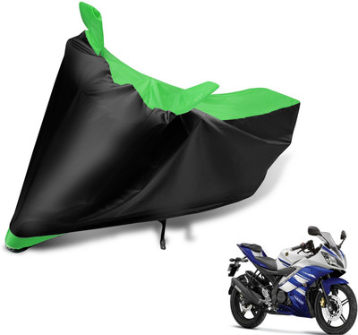 MOCKHE Two Wheeler Cover for Yamaha(YZF, Black, Green)