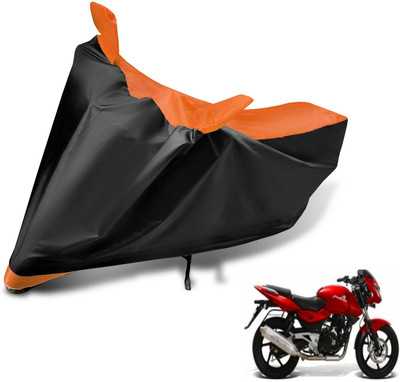 Auto Hub Two Wheeler Cover for Bajaj(Pulsar, Black, Orange)
