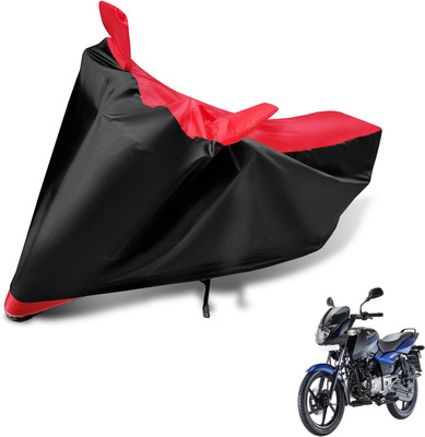 Auto Hub Two Wheeler Cover for Bajaj(Pulsar 150 DTS-i, Black, Red)