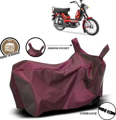 SEBONGO Waterproof Two Wheeler Cover for TVS(Heavy Duty Super XL, Maroon)