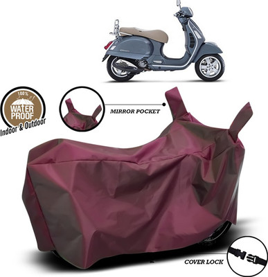 SEBONGO Waterproof Two Wheeler Cover for Vespa(Vespa, Maroon)