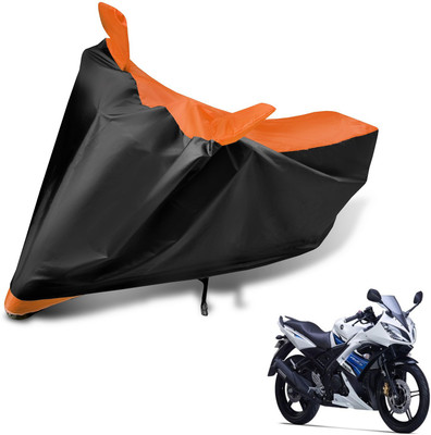 MOCKHE Two Wheeler Cover for Yamaha(YZF R15 S, Black, Orange)