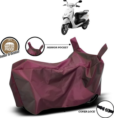ANTHUB Waterproof Two Wheeler Cover for Indus(Yo Xplor, Maroon)