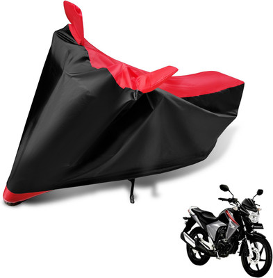 MOCKHE Two Wheeler Cover for Honda(Unicorn Dazzler, Black, Red)