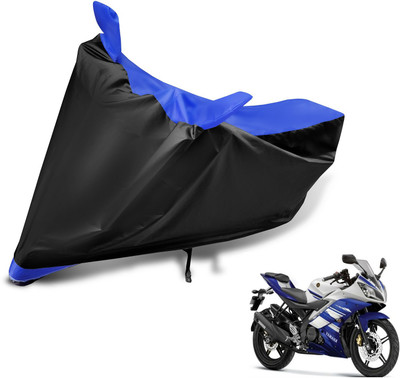 Auto Hub Two Wheeler Cover for Yamaha(R15, Black, Blue)