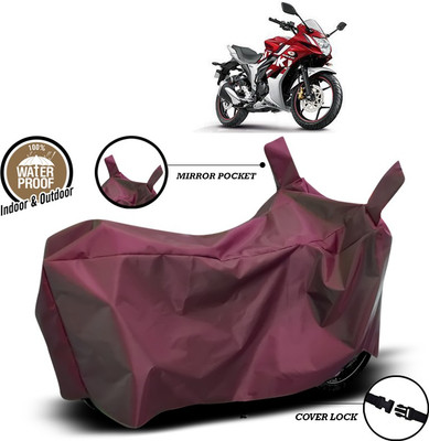 SEBONGO Waterproof Two Wheeler Cover for Suzuki(Gixxer SF, Maroon)