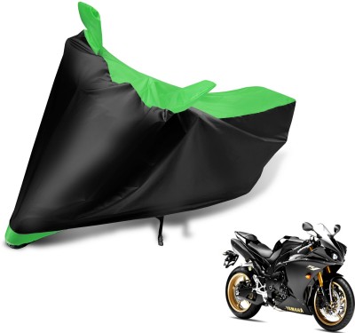 MOCKHE Two Wheeler Cover for Yamaha(YZF R1, Black, Green)