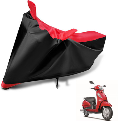 Auto Hub Two Wheeler Cover for Suzuki(Access SE, Black, Red)