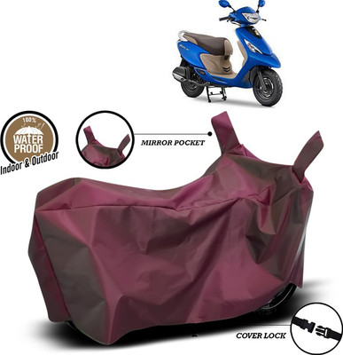 SEBONGO Waterproof Two Wheeler Cover for TVS(Zest, Maroon)