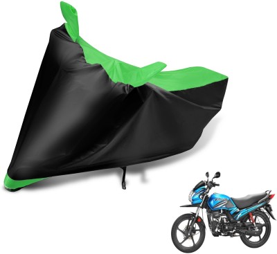 MOCKHE Two Wheeler Cover for Hero(Passion Pro TR, Black, Green)