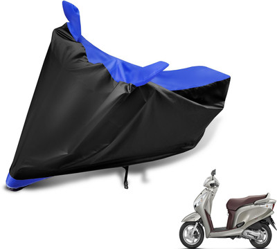 MOCKHE Two Wheeler Cover for Honda(Aviator, Black, Blue)