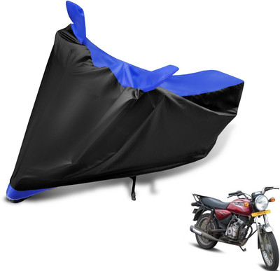 Auto Hub Two Wheeler Cover for Bajaj(Boxer AT, Black, Blue)